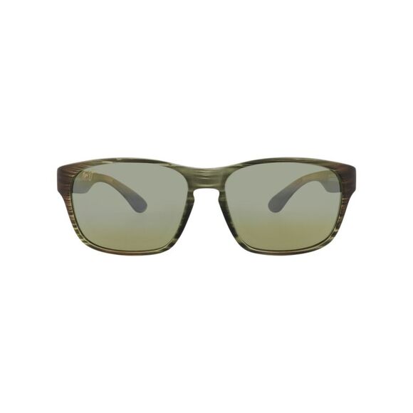 Maui Jim Square-Frame Injected Sunglasses Green Unisex-Adult - Picture 1 of 6